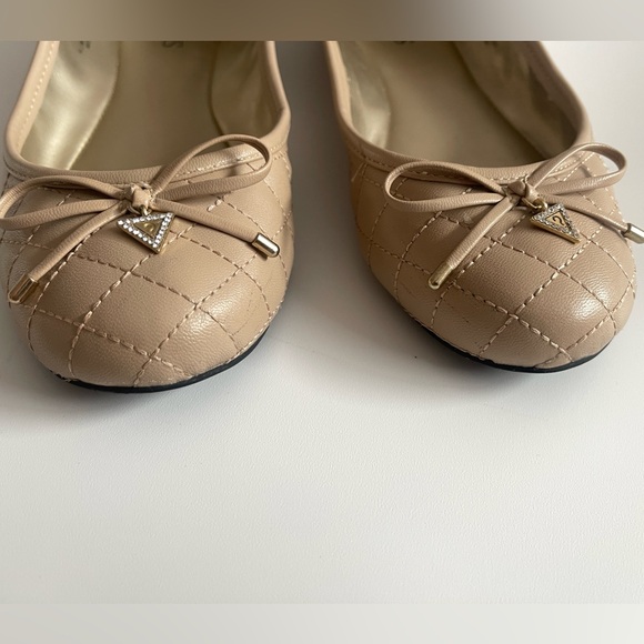 GUESS Quilted Beige Loafers with Bow - Picture 5 of 10